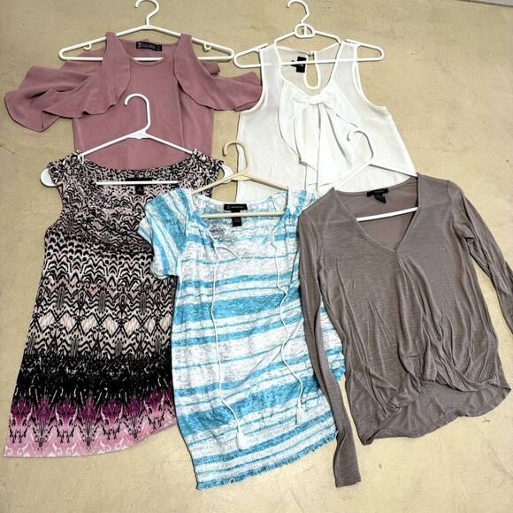 Blouse Shirt Bundle of 5 Pink Blue Neutral Tank Stretch Dana Buchman Women sz XS - Picture 1 of 16